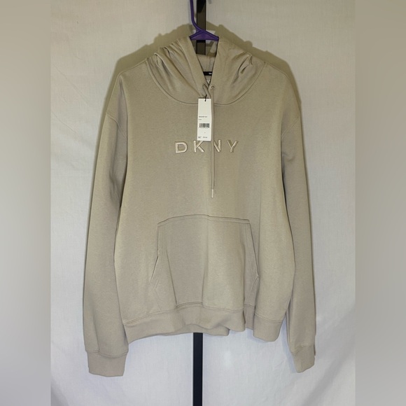 Large - DKNY Mens Hoodie STONE Color. NWTS. MSRP $79.50 - Picture 1 of 3
